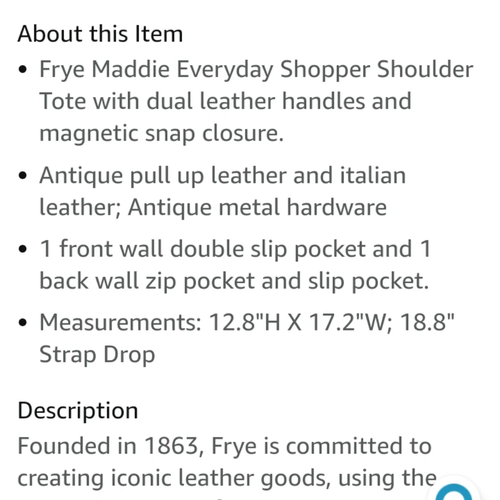 Frye Maddie Shopper Genuine Leather Handbag Tan Caramel Brass Braided Western - Picture 10 of 12